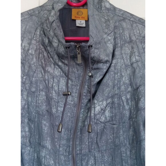 Ruby Rd Cinch Funnel Neck Silver-Gray Lightweight Jacket Women's 12 - Picture 3 of 10